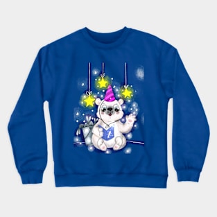 white bear with stars Crewneck Sweatshirt